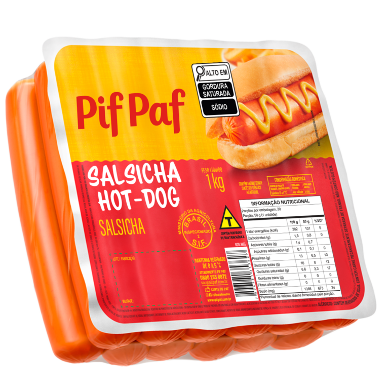Salsicha Hot-Dog Resfriada 1kg - Pif Paf Alimentos